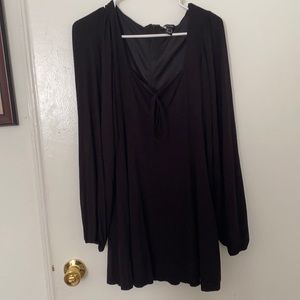 Black Long Sleeve Flowy Dress